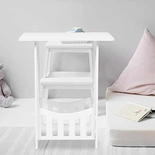 LALAFINA Side Table Narrow End Table Bedside Tables Nightstand Small Bookcase Bathroom Storage Shelves Display Rack for Living Room Bedroom Sofa