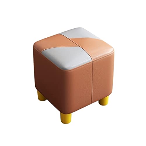 LUKEO Orange Small Stool, Household Small Stool, Living Room Sofa Stool, Soft Bag Stool (Color : Argento, Size : Talla �nica)