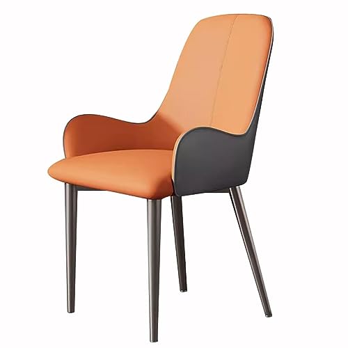 RILOOP Dining Chairs Modern Pu Leather High Back Padded Soft Seat for Home Commercial Restaurants Living Room Chairs/Light Gray+Gray