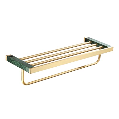 HIGOH Towel Racks,Towel Rail for Bathroom,Hand Towel Bar Marble Bathroom Towel Holder Wall Mount Brushed Brass,Bathroom Hardware Accessories/Bath