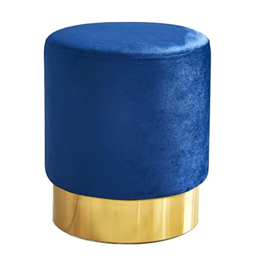 LUKEO Small round stool, household low stool, fabric sofa stool, stainless steel small pier (Color : D, Size : Talla �nica)