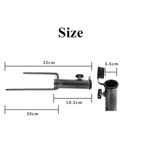 Kisbeibi Patio Umbrella Steel Stand, Beach Umbrella Stainless Steel Anchor Ground Spike Base Metal Ground Grass Auger Holder Stands with 2 Forks(