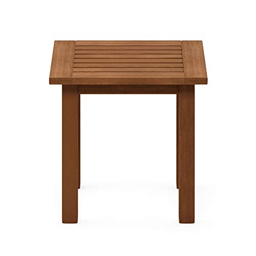 Furinno Outdoor Patio End, Side Tables, Wood, Natural, 45 (W) x 43.9 (H) x 44.45 (D) cm