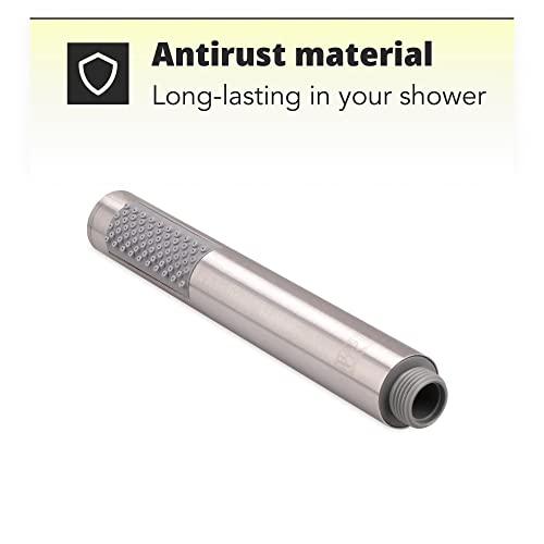 H&S Shower Head Universal Bath Shower Handheld Pencil Handset High Pressure Single Function Stainless Steel, chrome, 1644 blue