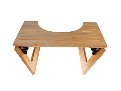 Mateda Bamboo Toilet Stool for Bathroom, Foldable Poop Stool for Adults