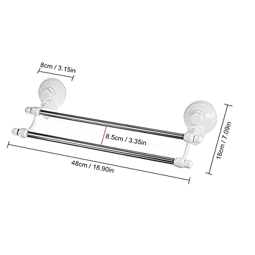 HIGOH Towel Racks, Towel Rail for Bathroom,Self-Adhesive Towel Holder Rack,Wall Mounted Towel Hanger,Bathroom Towel Bar with Suction Cup Bathroom