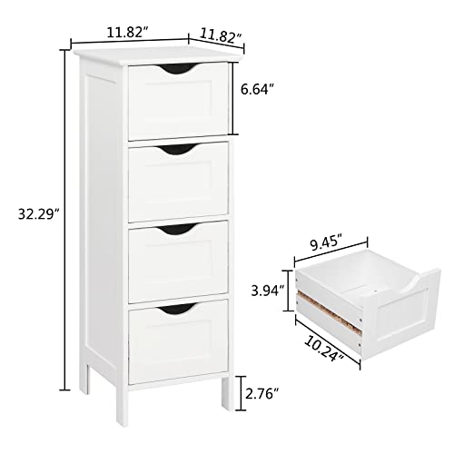 DSHGDJF Bathroom Storage Floor Cabinet with 4 Drawers Vanity Cabinet Narrow Bathroom Sink Storage Cabinet