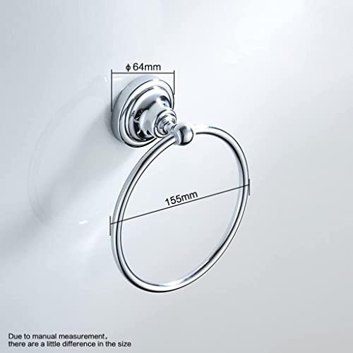 RAKUTE Towel Racks, Round Wall-Mounted Towel Holder Rings, Chrome Plated Stainless Steel Bathroom Towel Racks Ring Bathroom Ring