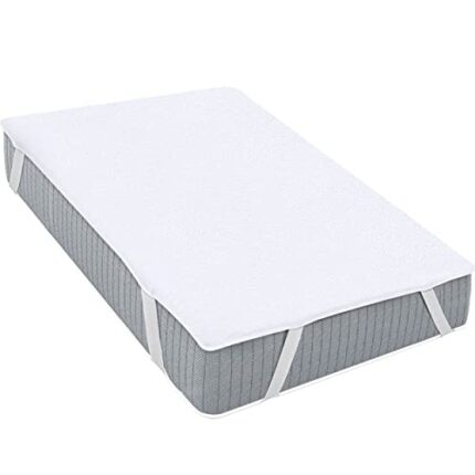 Utopia Bedding Waterproof Strap Mattress Protector Euro Single 90 x 200 cm White, Fits Up to 30cm Deep Mattresses, Premium Terry Mattress Protect