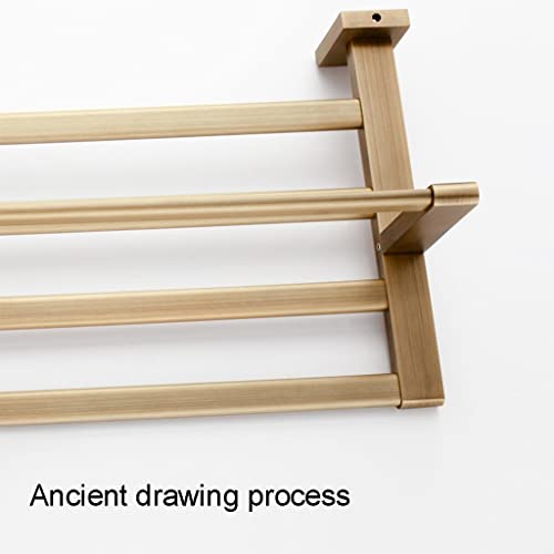 HIGOH Towel Rack Antique Towel Rack, All Copper Bath Towel Holder, Bathroom Hanger, Toilet Rack, Toilet Toilet Bathroom Hardware