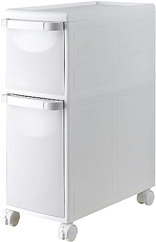4-Tiers Bathroom Floor Storage Cabinet 8.6'' Small Corner Bathroom Floor Cabinet with Clear Drawers and Casters Waterproof Drawer Cart Storage To