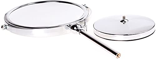 HIMRY Pedestal Mirror Height Adjustable, 8 Inch 7x Magnification Cosmetic Mirror, Two-Sided Swivel Mirror Chrome finish, Standing Shaving Mirror