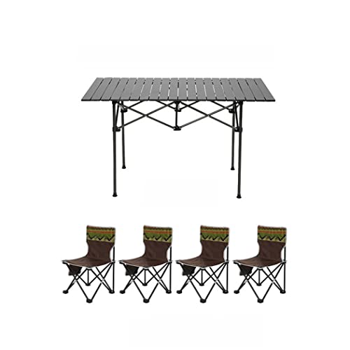 Outdoor Folding Table And Chairs Set,Aluminum Patio Table And Chairs Set,Portable Picnic Table,for Outdoor, Hiking, BBQ, Beach And Travel