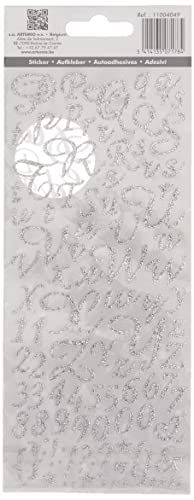 Artemio Alphabet Scrapbooking Stickers, Paper, Silver, 14 x 0,2 x 24,5 cm