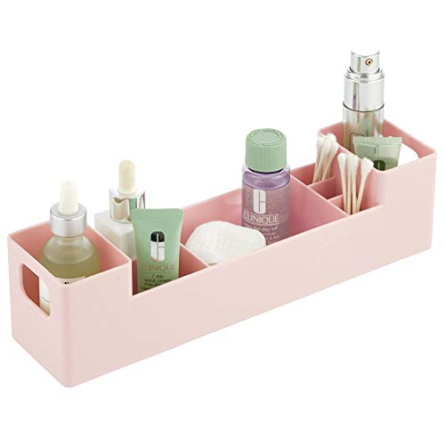 mDesign Medicine Box with Side Handles for The Bathroom – Stackable Pill Box with 7 Compartments for Medicines, Vitamins or Plasters – Medicine O