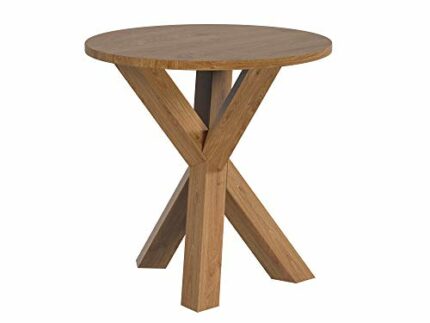Amazon Brand - Movian Round Lamp Table, 50 x 50 x 44.8 cm, Solid Oak/MDF/Veneer Oak/Veneer Okume
