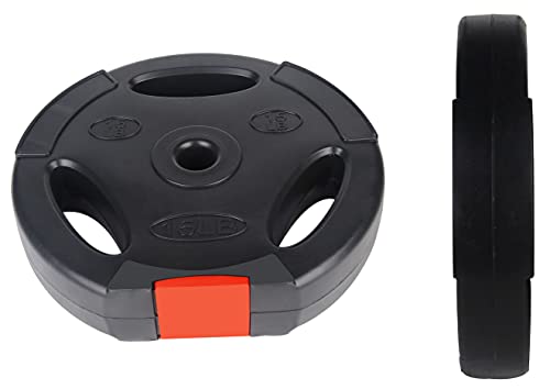 BalanceFrom Vinyl Standard 1-Inch Plate Weight Plate for Strength Training, Weightlifting and Crossfit, Pair or Set with Barbell