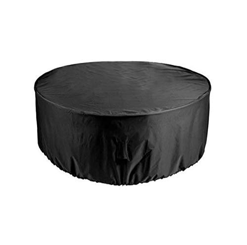 RUILASA Round Patio Set Cover Outdoor Table Cover, Medium - Strong and Durable, Premium High Grade Waterproof UV Furniture Cover - Black (4-6 Sea