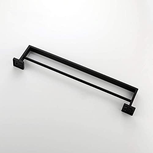 Double Towel Bars, bathroom towel rack Black 304 Stainless Steel Towel Rails Heavy Duty Towel Holder Wall Mounted Towel Storage Rack for Bathroom