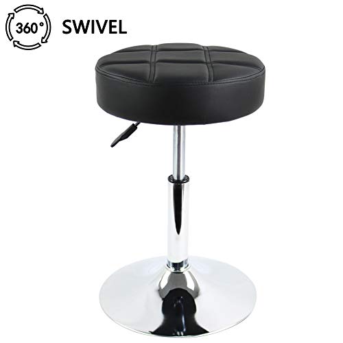 FURWOO Round PU Leather Salon Massage Chair Adjustable Swivel Stool Work Chair Hairdressing Work Stool Barber Shop Beauty Salon Nail Beauty Chair