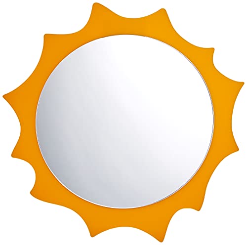 Mungai Mirrors 30cm Happy Sun Acrylic Mirror, Silver, 14