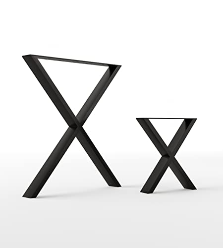 Blyty Premium X Frame Industrial Furniture Legs – Sturdy Black Dining Table, Coffee Table Legs, Breakfast Bar Table Stand for DIY Projects – Set