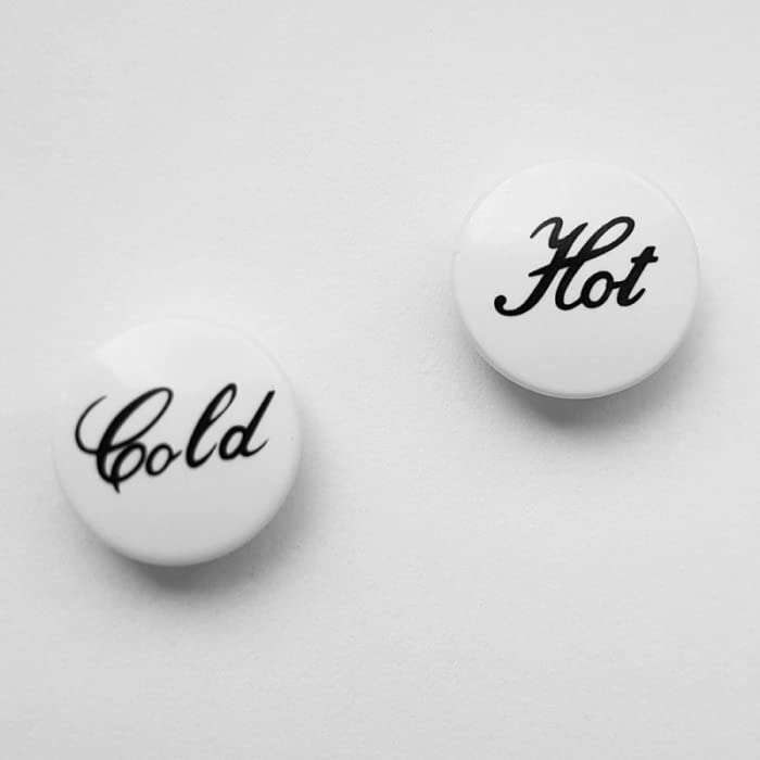 Plastic Tap Top Indices Hot and Cold Large Domed Push Traditional Classic Head Covers Heads and Mechanism Conversion Kit for Basin Bath and Kitch