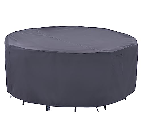F&J Outdoors Garden Furniture Covers, Waterproof UV Resistant Anti-Fading X-Large Cover for Round Table with Chairs Set, 279.5cm(110 inch) Diamet