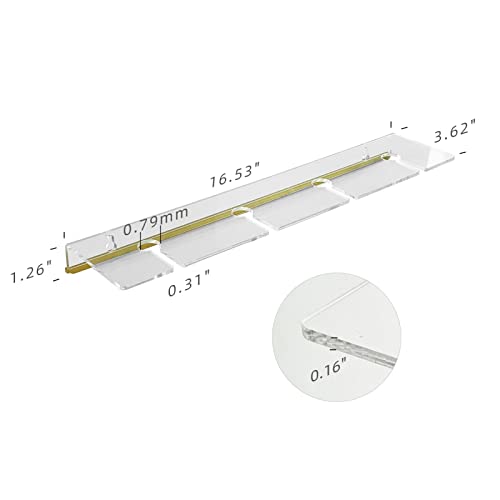 KOLYMAX 2 Pcs Clear Wine Glass Holder Wall Mounted, Acrylic Wall Bar Shelf, Floating Bar Shelves for Wine Bottles