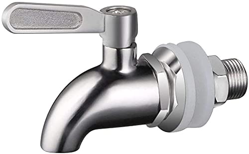 QINGHEC 1 Pcs 5/8 Inch Glass Drink Dispenser Tap, 304 Stainless Steel Dispenser Faucet, Drink Dispenser Spigot for Hot Cold Water Beer Wine Juice