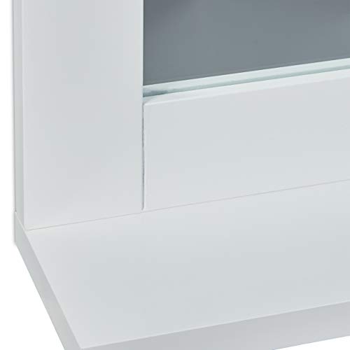Relaxdays Wall Mirror with Shelf, Bathroom, Living Room, Hallway, Modern, MDF, Bathroom Mirror, H x W x D: 40 x 10 cm, White