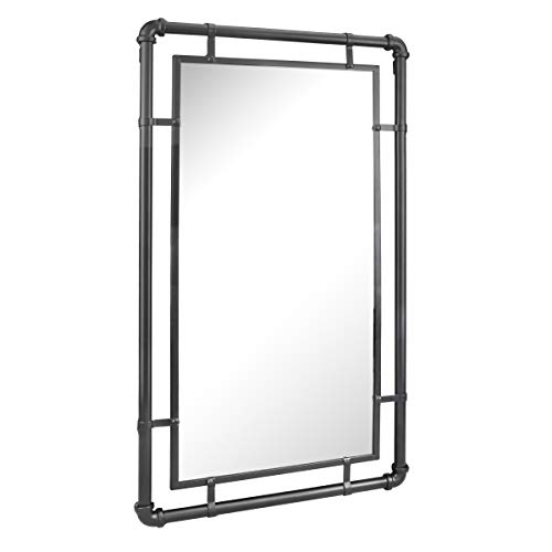 Stonebriar Wall Mirror, Metal, Black, 29.1" x 16.7"