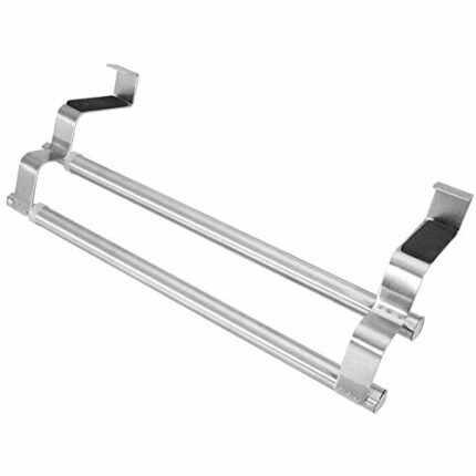 Over the Door Towel Rail, Towel Rack Stainless Steel Retractable Bath Double and Single Bar Towel Shelf Holder for Bedroom Bathroom Kitchen Livin