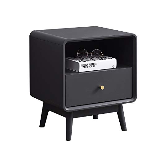 N/A All solid wood bedside table bedroom Nordic home wood simple bedside storage cabinet white