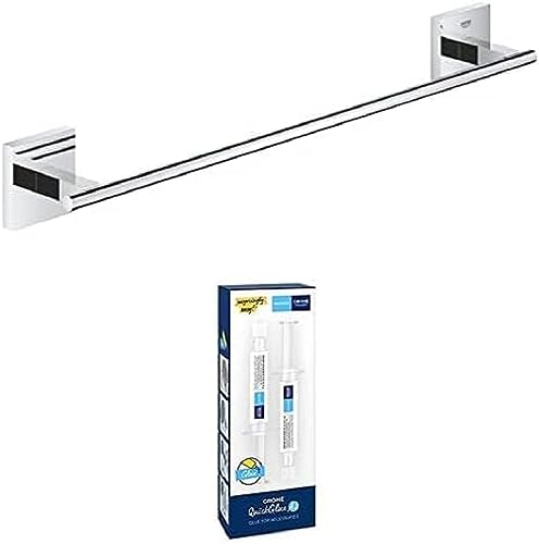 GROHE Start Cube Towel Rail – Bathroom Wall Mounted Towel Holder (Metal, Concealed Fastening, Including Screws and Dowels), Size 450 mm, Extra Ea