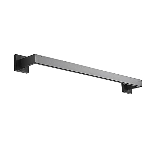 Hoopever SUS304 Stainless Steel Towel Bar Rail 600mm / 24 Inches Black Towel Rail Rack Square Single Bar Bathroom Shelf Screw Wall Mounted Towel