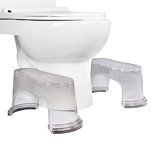 EVRON Toilet Stool 7" Bathroom Squatting Toilet Step Stool for Potty Assistance,Original Compact Flexible Distance Adjustment Poop Stool Stackabl