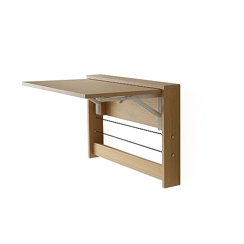 XAOMLP Wall Mounted Floating Folding Table, Dining Table Small Desk for Office Home Kitchen(25" 16.3") (25.2x16.3, Oak)