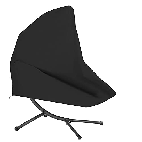 Uposao Black Waterproof Patio Hanging Chaise Lounge and Stand Cover Outdoor Hanging Curved Steel Chaise Hammock Lounge Chair Covers Durable 73 In
