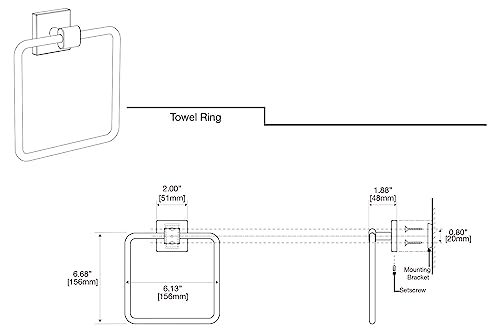 Gatco 4062 Elevate, Towel Ring, Brushed Brass/Wall Mounted 6.13" Wide Towel Ring for Bathroom