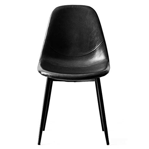 Modern Kitchen Dining Room Chairs Leather Dining Chairs Kitchen Chair Water Proof PU Leather Side Chair With Black Metal Legs For Dining And Livi