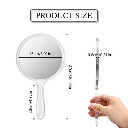 Hand Mirror Double Sided Mirror 1X/3X Magnifying Vanity Mirror Round Shape Handheld with Handle for Women Daily Makeup Portable