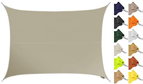 Kookaburra 6m x 5m Rectangle Water Resistant Garden Patio Sun Shade Sail Canopy 96.5% UV Block with Free Rope (Charcoal)