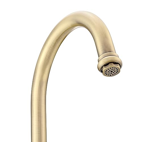 ENKI, Dorchester, KT059, Antique Oil Rubbed Bronze Dual Flow Kitchen Sink Mixer Tap for Basin, Twin White Levers Swivel Spout Perfect for Double