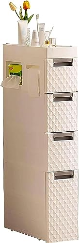 OPSREY White Floor Standing Tall Bathroom Storage Cabinet, Small Space Corner Cabinet for Home Kitchen Living Room Bedroom