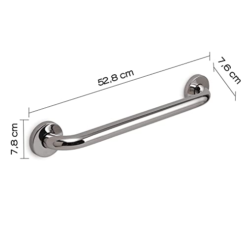 GEDY | Tokyo Bathroom Handle in Stainless Steel, Chrome Finish, Dimensions 8 x 53 x 7.5 cm and Weight 0.65 kg