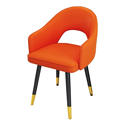 Modern Kitchen Dining Room Chairs Leather Dining Chairs Living Room Armchair with Black Metal Legs And Backrest For Living Room Bedroom Kitchen (