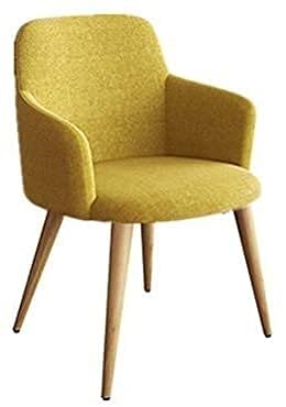 Kitchen Dining Chairs Living Room Armchair Fabric Upholstered Seat with Wood-Like Metal Legs Kitchen Living Room Lounge Chairs (Color : Grey)