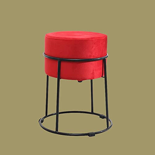 LUKEO Sturdy Footstool Fabric Footstool, Footstool with Removable Black Metal Leg Footstool
