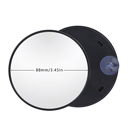 Magnifying Makeup Mirror Compact 10X 15X Eyebrow Mirror Small Mini Tiny Travel Magnifying Mirror with Suction Cups,2Pcs